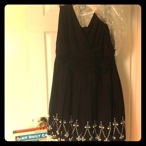 Black Fit and Flare Sleeveless short dress